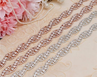 Rose Gold Feather Trim; Feather Applique ; Trim for Wedding Dress; Boho Feather; Bridal Trim; Beaded Applique; Dress Making; 1010