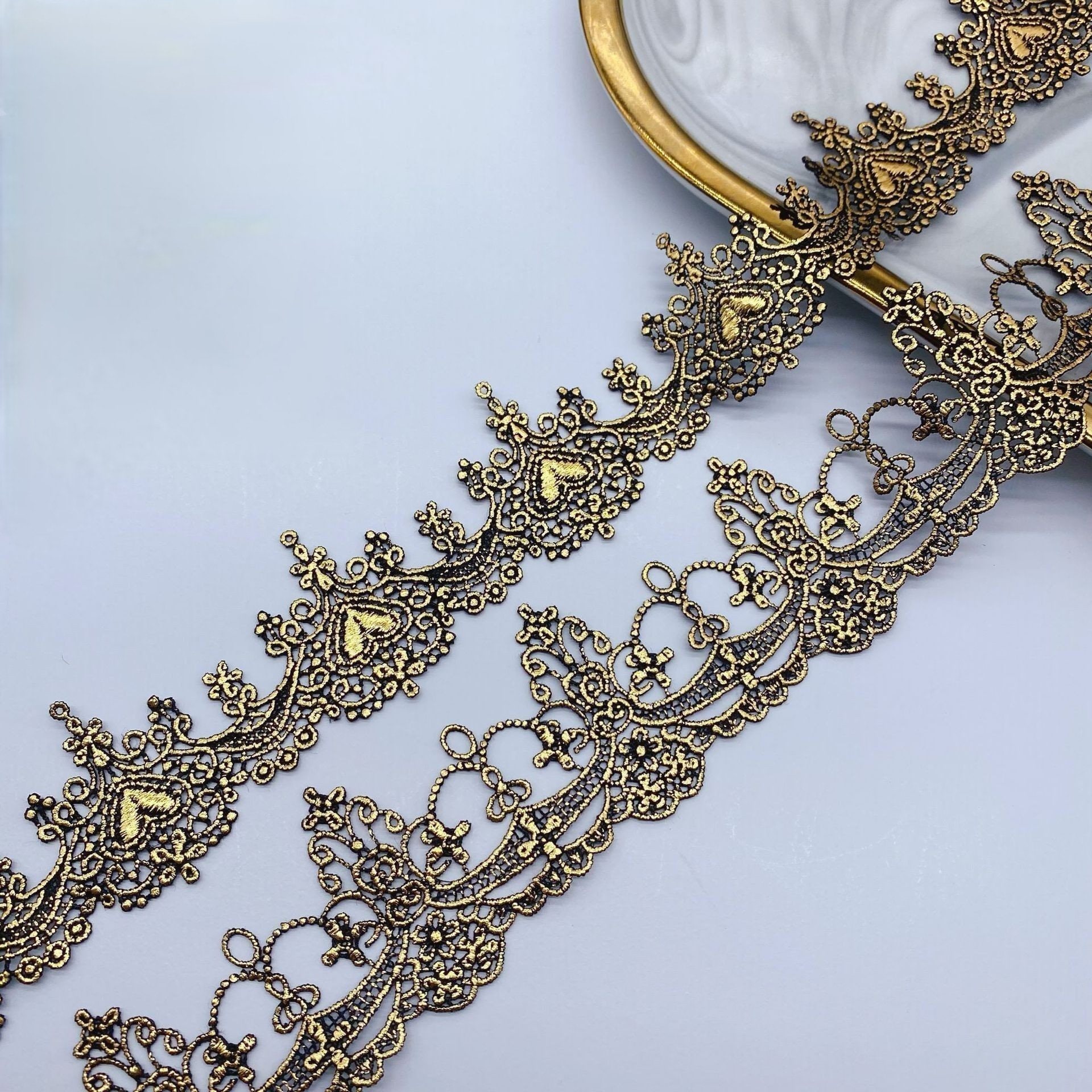 Indian Metallic Antique Gold Lace Trim for Decoration of 