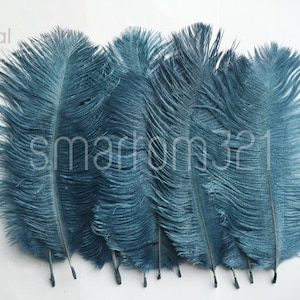 10x 5"-7" Blue Colours Ostrich Feathers Wedding Costume Party Craft Fascinator Cake Hat Confetti