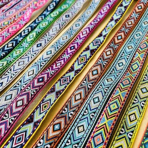 15mm Wide Ethnic Bohemian Jacquard Ribbon Trim Sewing Trimming Hat Belt Craft