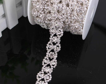 Rhinestone Diamante Sewing Chain Trim Wedding Dress Belt Bridal Bead Applique