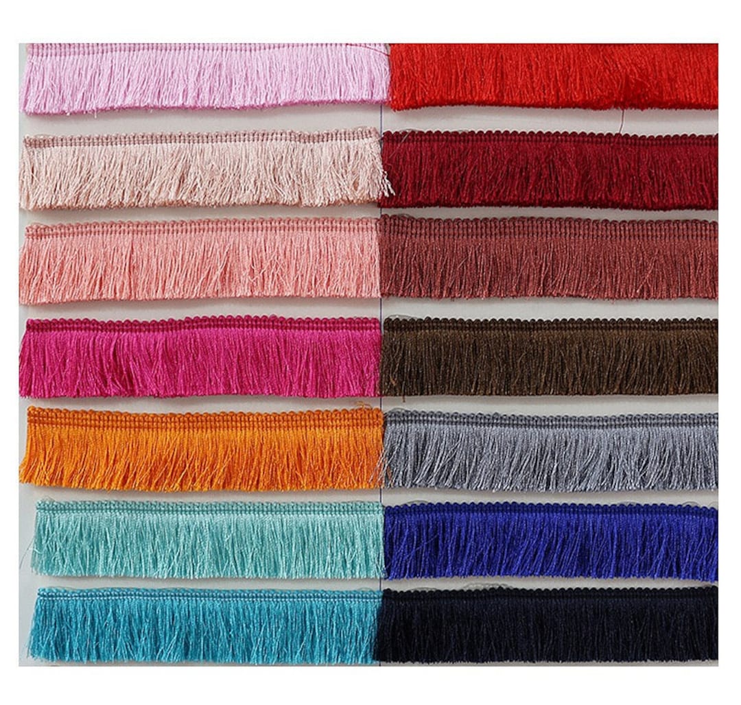 75 Colours! SILKY Brush Fringe Tassel Trim Craft Upholstery Retro Tape  Cushion