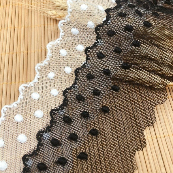 Mesh Lace Ribbon Polka Dots Trimming Sewing Craft Bridal Veil Funeral Minimalist