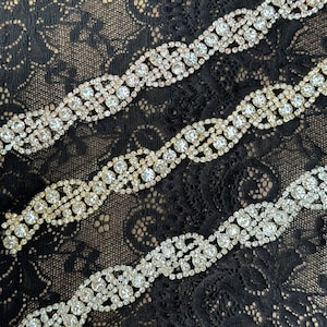 Rhinestone Diamante Twisted Chain Trim