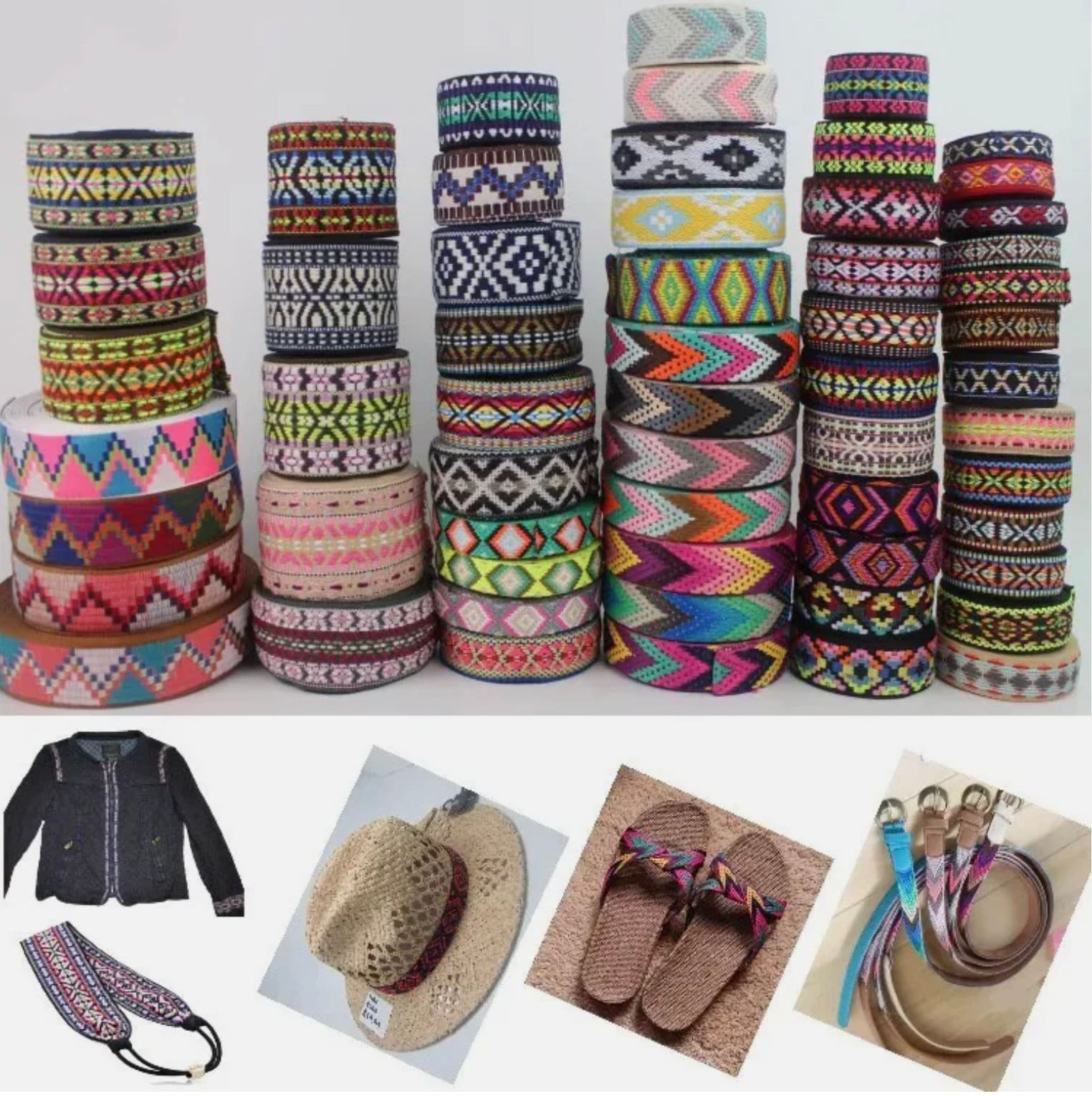 Jacquard Trim Braid or Embroidered Ribbon Craft Sewing Retro Boho Ethnic Scandi