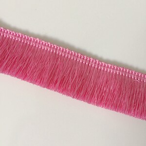 THICK SILKY Brush Fringe Tassel Trim Craft Upholstery Retro Tape Lace PART 4 17. Coral Pink