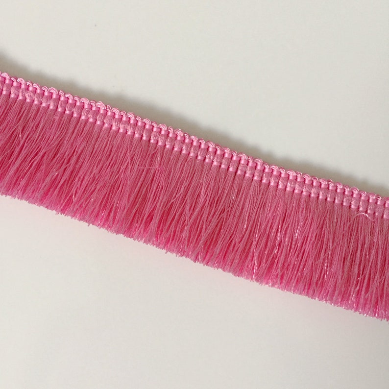 THICK SILKY Brush Fringe Tassel Trim Craft Upholstery Retro Tape Lace PART 4 17. Coral Pink