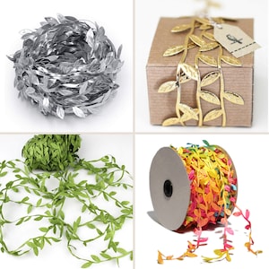 5M Artificial Green Vine Leaves Leaf Garland Ribbon Flower Headband Craft Making Home