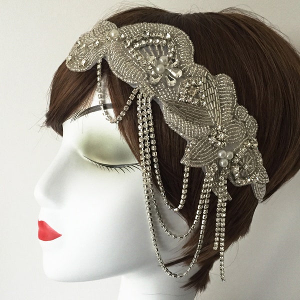 Luxe Strass Diamante Bandeau Flapper 20s Gatsby Bandeau Pince À Cheveux De Mariage De Mariée