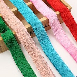 THICK SILKY Brush Fringe Tassel Trim Craft Upholstery Retro Tape Lace PART 4