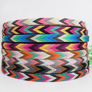 Jacquard Boho Trim Ribbon Braid Craft Sewing Hat Embroidered Belt Chevron Ethnic