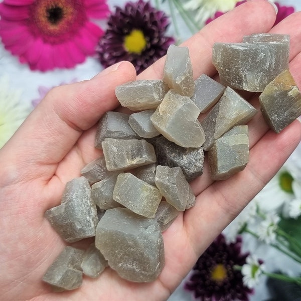 Small Raw Grey Moonstone Crystals - Natural Moonstone Crystals - Rough Black Moonstone - Healing Crystals