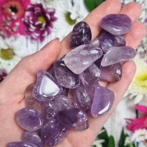 Amethyst Crystals Amethyst Tumble Stone Healing Stones Etsy
