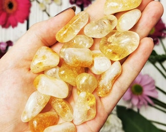 Citrine Crystals - Crystals for Happiness - Citrine Tumble - Tumblestones - Gemstone Set