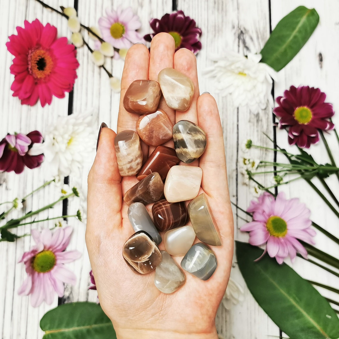Tumbled Moonstone Crystals Crystals and Gemstones Etsy