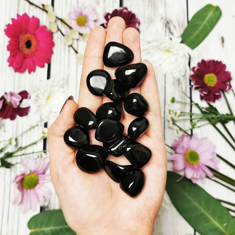 Jet Tumblestones Tumbled Jet Crystal Protection Crystals Etsy