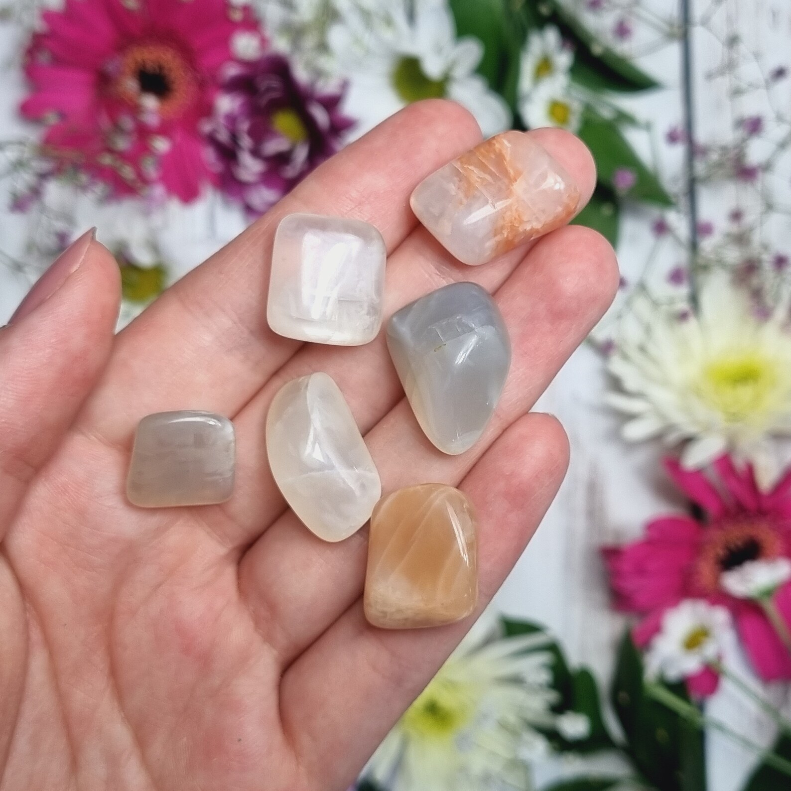 Genuine Small Moonstone Crystals Tumbled Moonstone Healing Etsy Hong Kong