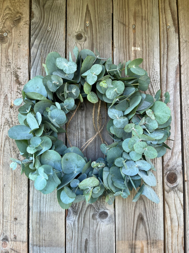 Fresh eucalyptus wreath Spring wreath Fresh door wreath Communion wreath Mother's Day gift Wedding wreath image 1