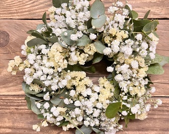 fresh eucalyptus wreath spring wreath door wreath communion wreath Mother's Day gift wedding wreath colorful spring wreath yellow white