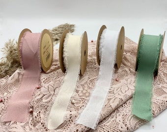 Chiffon decorative ribbon florist ribbon cream white gift ribbon pink beige