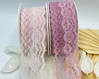 Decorative ribbon pink florist ribbon satin ribbon elastic lace old pink