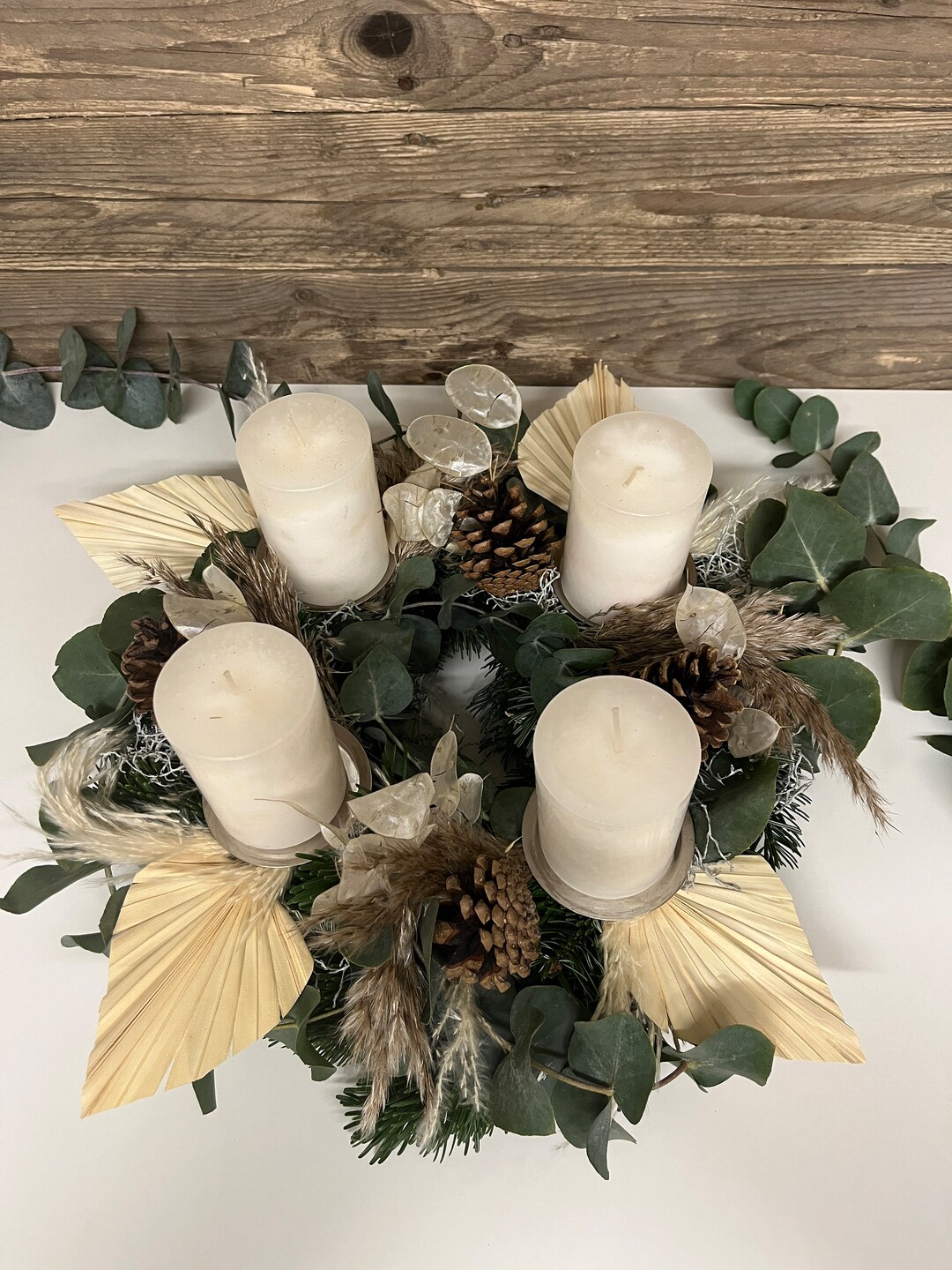 PREORDER Fresh Advent Wreath Country House Style White Etsy