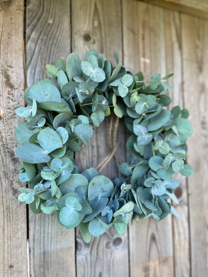 Fresh eucalyptus wreath Spring wreath Fresh door wreath Communion wreath Mother's Day gift Wedding wreath image 3