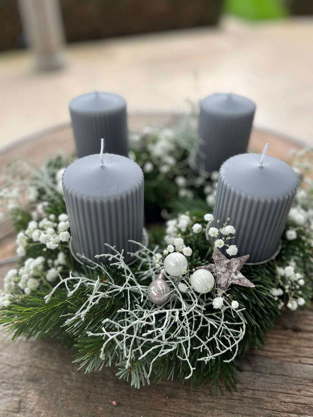 PREORDER Fresh Advent Wreath Country House Style White Etsy