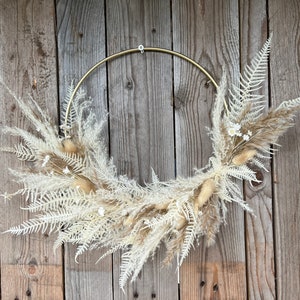 Dried flower hoop, dried flower wreath ring | Bohemian | Nature | Cream | white | Ring Hoop Door Wreath Aesthetic