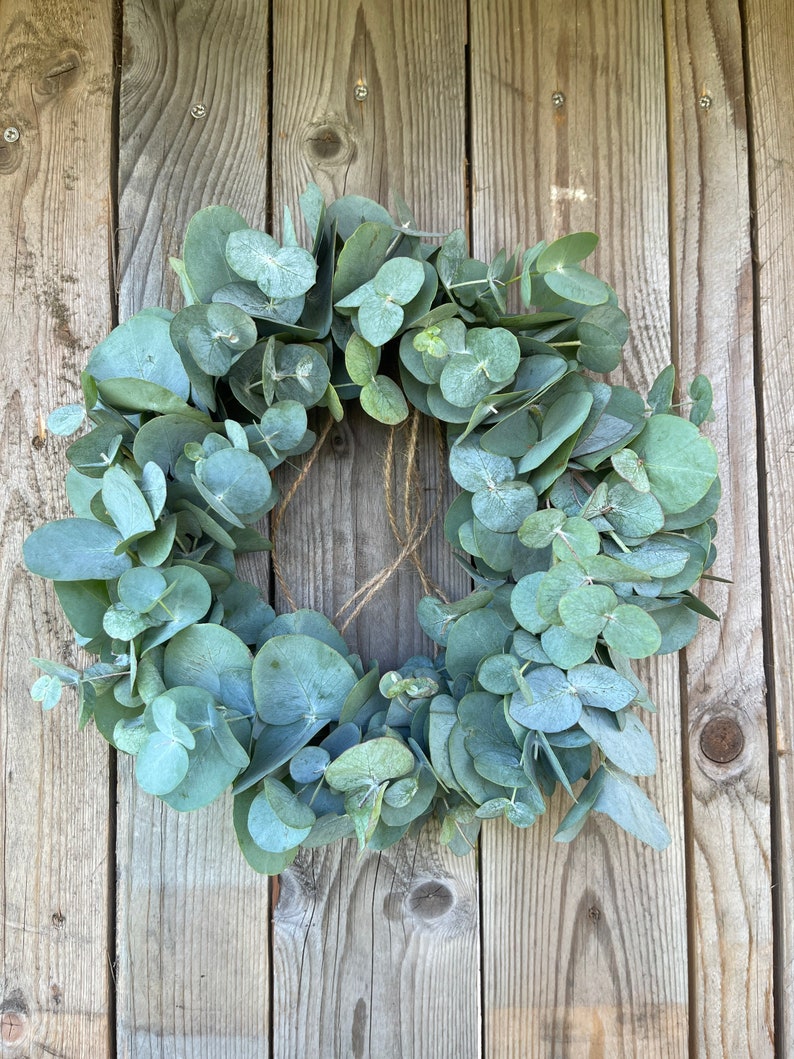 Fresh eucalyptus wreath Spring wreath Fresh door wreath Communion wreath Mother's Day gift Wedding wreath image 7