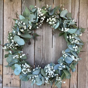 Autumn wreath fresh eucalyptus wreath gypsophila spring wreath door wreath communion wreath wedding wreath Mother's Day gift