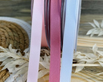 Decorative ribbon florist ribbon satin ribbon communion pink old pink white