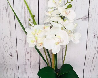 Orchids White Artificial Flowers Mother's Day Gift