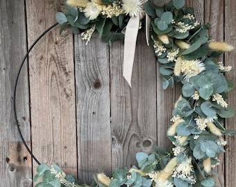 fresh eucalyptus wreath Lagurus green Broom Bloom spring wreath fresh door wreath communion wreath communion