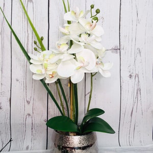 Orchideen Weiß Kunstblumen Muttertagsgeschenk Bild 2