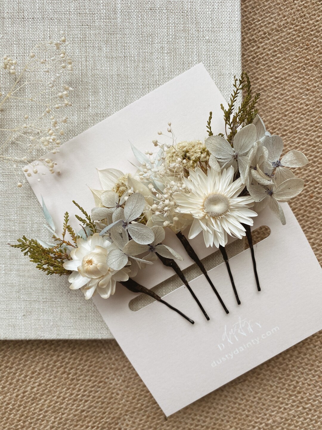 SOFT COASTAL BLUE Flower Pins Baby Shower Flower Crown Rustic Clip