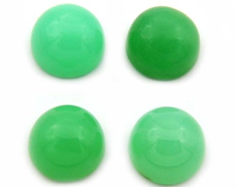 Chrysoprase Natural Loose Gemstone Round Cabochon 7mm 4Pcs Calibrated size AAA Quality