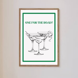 Trendy Bar Illustration, Retro Art Print, Bar Cart Modern Home Decor