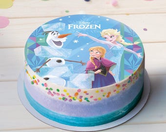 Topo de bolo Disney Frozen 20 cm Ø papel wafer aniversário