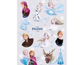 Topo de bolo com adesivo Frozen 14,8 x 21 cm Papel Fondant Aniversário