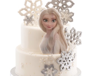 Topo de bolo Frozen, 14,8 x 21 cm, em papel de arroz, para aniversário.