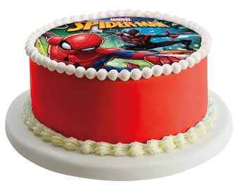 Spiderman cake topper 20 cm Ø fondant paper without sugar birthday