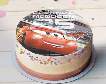 Disney Cars Cake Topper 20 cm Ø Wafer Paper Birthday