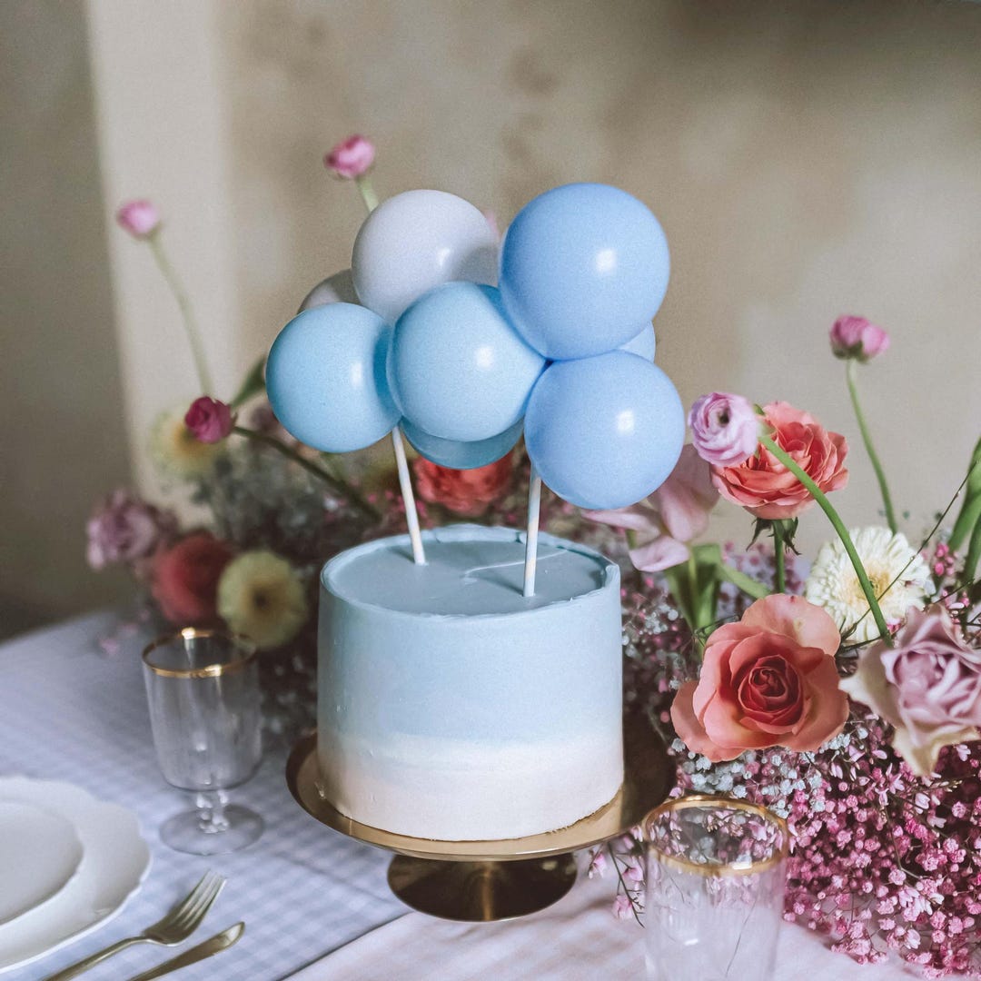 Blue Balloon Cake Topper for Cake Decoration, Birthday - Etsy UK