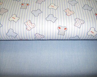 Baby Fabric Package Bear strips Blue/uni Blue