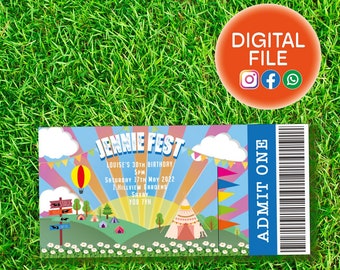 Personalised Festival Camp Invitation Digital File