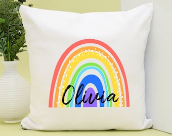 Personalised Rainbow Cushion