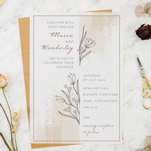 Wedding Invitation with Stylish Design Digital File