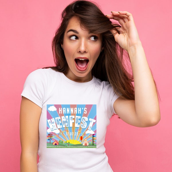 Festival T-Shirt HenFest T-Shirt Personalised Hen Night Festival T-Shirt