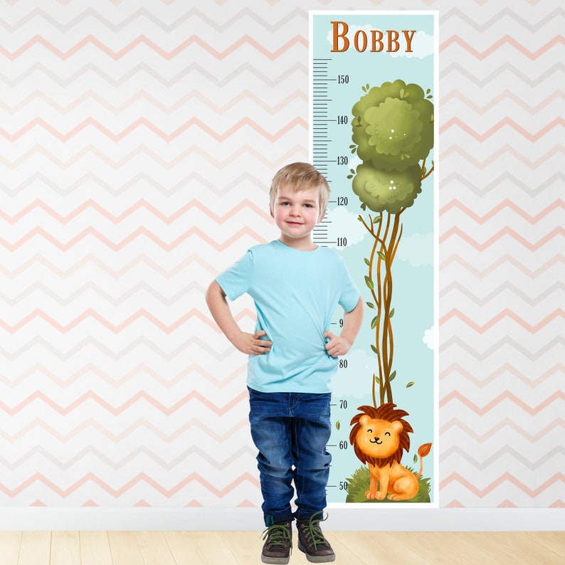 Bobby Ruler Personalised Lion Height Chart Jungle Height Chart - Etsy UK
